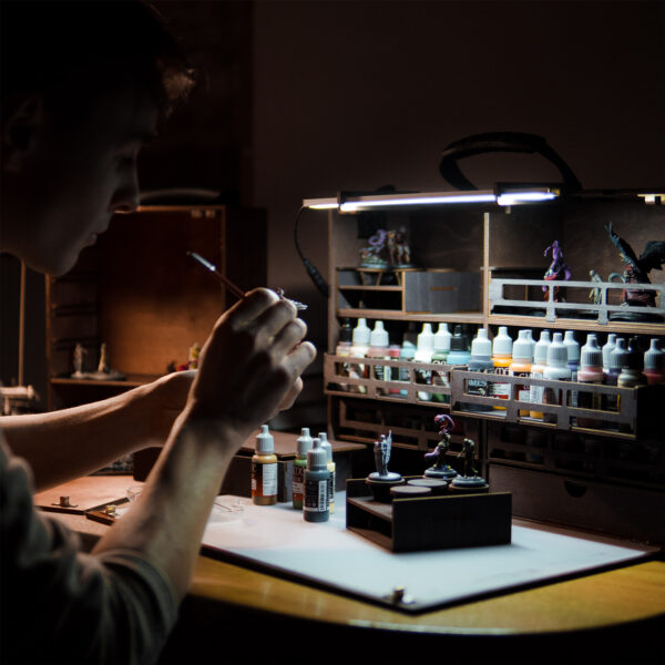 Frontier Wargaming Paint Case 2.0 LED light addon lifestyle picture